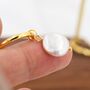 Sterling Silver Coin Baroque Pearl Dangle Creole Hoop Earrings, thumbnail 6 of 12