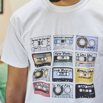 Personalised Cassette Tape Music Selection T Shirt, 4 of 12