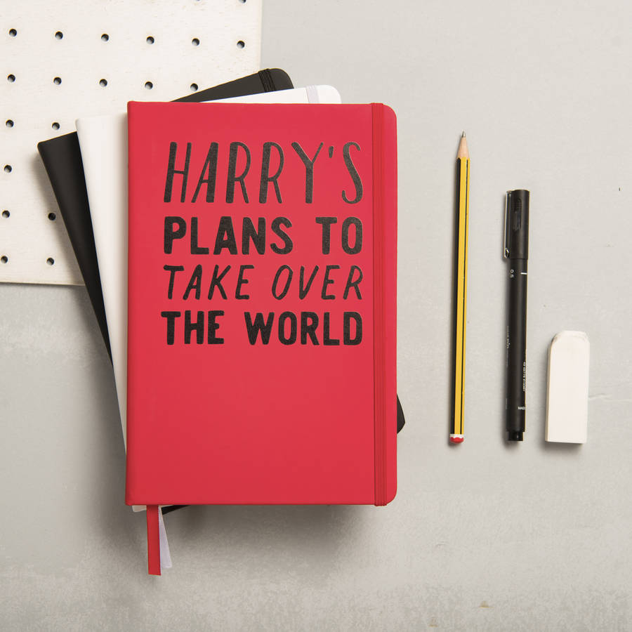 Personalised Plans To Take Over The World Notebook, 1 of 5