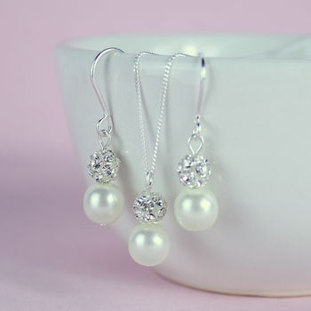Pearl And Glitterball Necklace And Earring Set, 3 of 9