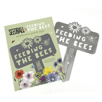 Show You’re Helping The Bees – Mark Your Wildflower Patch With The ‘Feeding The Bees’ Metal Garden Sign From Seedball, 5 of 6