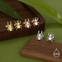 Sterling Silver Mismatched Beetle Screw Back Stud Earrings, thumbnail 3 of 11