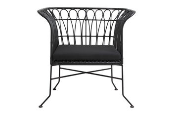 Black Scalloped Pe Lounge Chair, 3 of 3