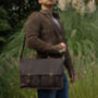 Worn Look Genuine Leather Briefcase Laptop Bag, thumbnail 3 of 9