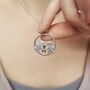 Silver Paper Doll Necklace In A Ring, thumbnail 4 of 7