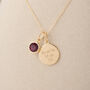 Personalised Gold Plated Sterling Silver July Birthstone Ruby Pendant Necklace, thumbnail 4 of 9