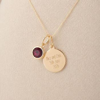 Personalised Gold Plated Sterling Silver July Birthstone Ruby Pendant Necklace, 4 of 9