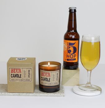 Beer Scented Candle In Brown Glass, 5 of 5