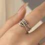 Vintage Style Sterling Silver Adjustable Layered Fidget Ring, thumbnail 1 of 4