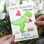 Personalised Mummy Daddy Dinosaur Card, thumbnail 2 of 7