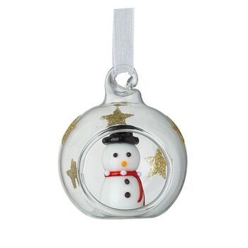 Hand Blown Glass Mini Bauble With Snowman, 2 of 4