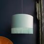Sea Green Lampshade With Gold Lining And Fringing, thumbnail 4 of 11