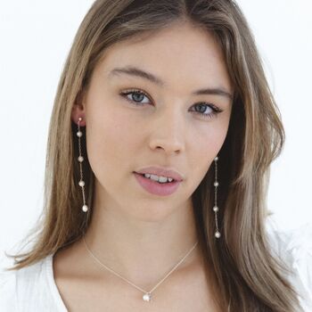 Long Freshwater Pearl Earrings, 4 of 7