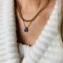 The Dawny Square Blue Lapis Necklace, thumbnail 2 of 6