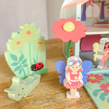 Wooden Fairy House Play Set Toddler Christmas Gift, 4 of 12