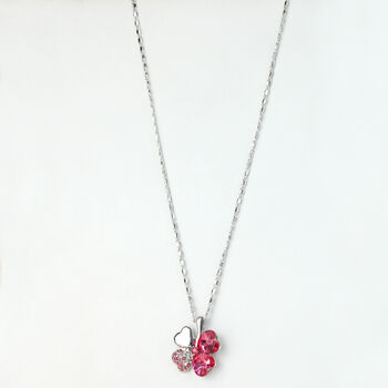 Colourful Crystal Four Leaf Clover Pendant Necklace, 2 of 8