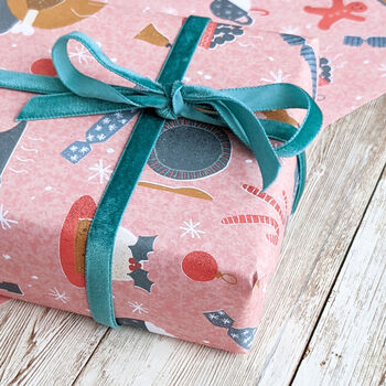 Eat Drink And Be Merry Christmas Wrapping Paper, 2 of 3