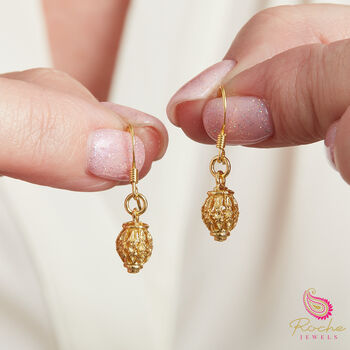 Filigree Gold And Silver Lantern Dangly Drop Minimalist Earrings, 4 of 8