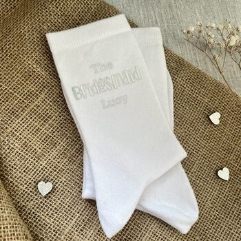 The Bridesmaid Personalised Wedding Socks, 4 of 4