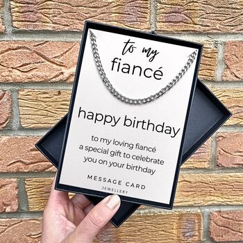 Curb Necklace Gift For Loving Fiancé Birthday, 3 of 6
