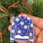 Christmas Jumper Tree Decoration Snowfall, thumbnail 4 of 4