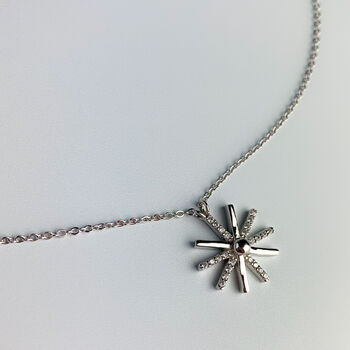 Sterling Silver Sun Burst Pendant Necklace, 3 of 5