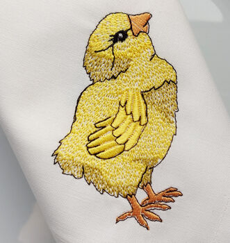 Set Of Two Embroidered Little Chick Napkins, 5 of 8