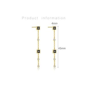 Gold Plated Chain Drop Geometric Earrings, 4 of 7