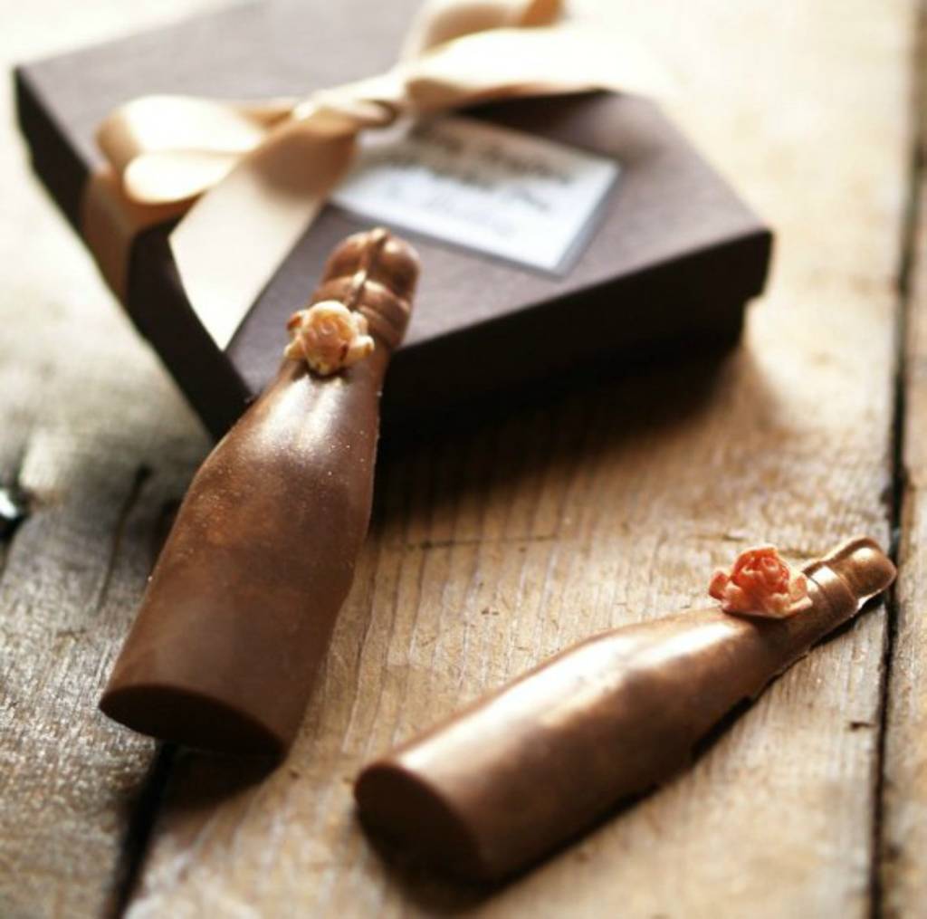 Chocolate Champagne Bottles Personalised Gift Box By Precious Little