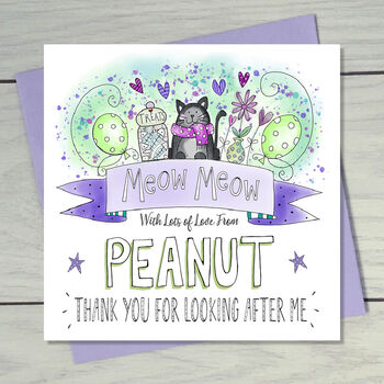 Thank You From The Cat Personalised Greeting Card, 4 of 12