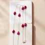 Ruby Gemstone Gold Chain Long Necklace, thumbnail 4 of 7