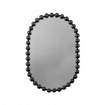 Vittoria Black Bobble Beaded Oval Mirror, 2 of 3