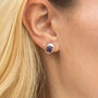 Natural Amethyst Stud Earrings, thumbnail 2 of 4