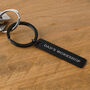 'Dad's Workshop' Long Black Metal Keyring | Key Accessory | Father's Day, thumbnail 1 of 2