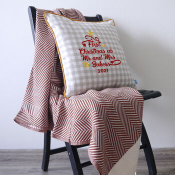 Personalised Plaid Pattern Christmas Cushion, 2 of 5