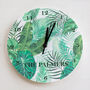 Tropical Leaf Personalised Wall Clock, thumbnail 5 of 5