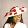 White And Red Petal Hat, thumbnail 2 of 2