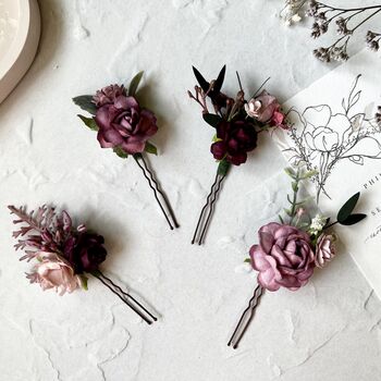 Mauve And Pink Floral Hair Pins, 3 of 6