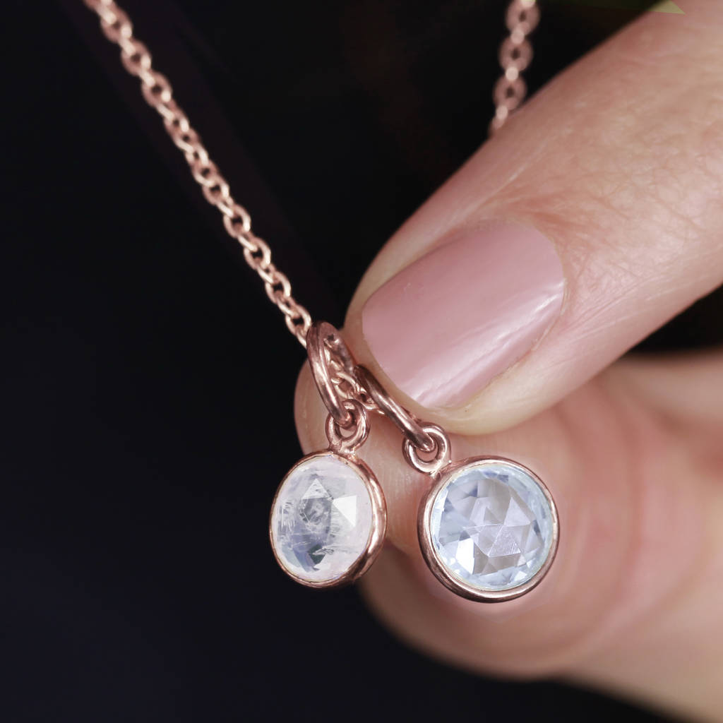 18ct Rose Gold Vermeil Birthstone Gemstone Necklace, 1 of 9