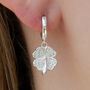 Sterling Silver Crystal Four Leaf Clover Earrings, thumbnail 1 of 5