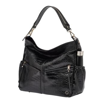 Lennox Black Embossed Leather Handbag, 7 of 10