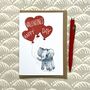 Baby Elephant Happy Valentine's Day Card, thumbnail 1 of 3