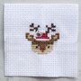 Kawaii Christmas Deer Mini Cross Stitch Kit, thumbnail 7 of 8
