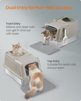 Stainless Steel Cat Litter Box Enclosed Xl, 4 of 6