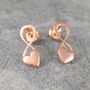 Gold Plated Silver Puffed Heart Stud Earrings, thumbnail 3 of 5