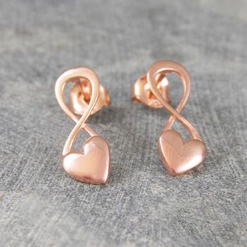 Gold Plated Silver Puffed Heart Stud Earrings, 3 of 5