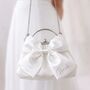Personalised White Bow Mrs Bride Wedding Cross Body Bag, thumbnail 1 of 3