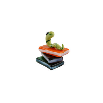 Artisan Glass Books And Bookworm In Gift Box | Collectable | Home Decor, 4 of 4