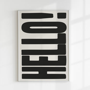 Bold Typography Hello Wall Art Print, 4 of 5
