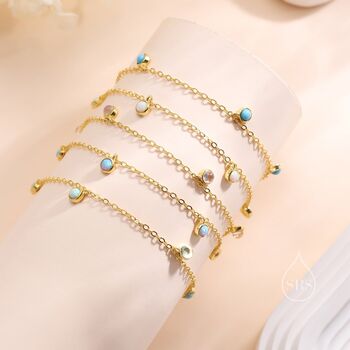 Delicate Turquoise Charm Bracelet, 3 of 11